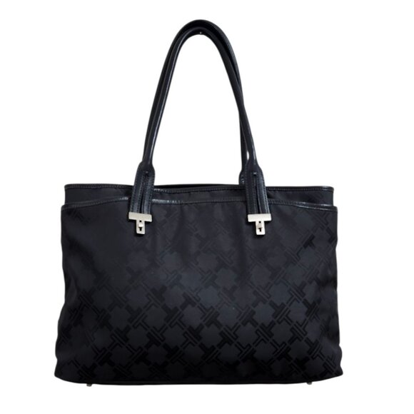 Tumi Signature Collection Handbag Tote Nylon w/Leather Trim Black - Picture 5 of 16